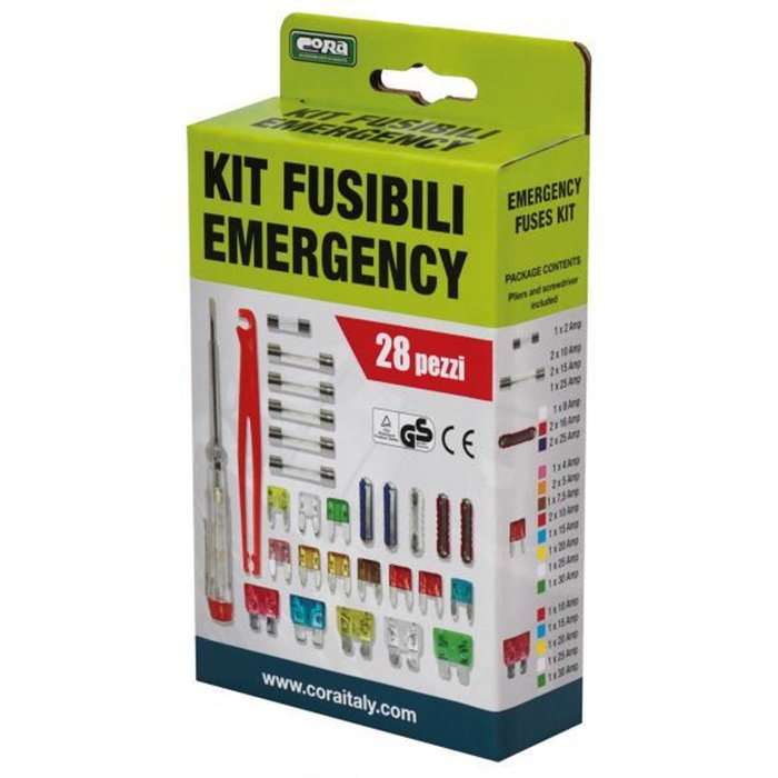 Kit emergenza fusibili 28 pz assortiti