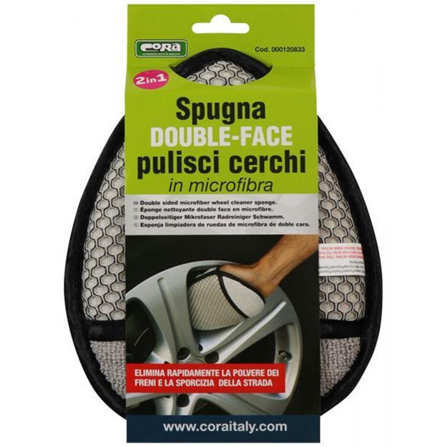 Spazzola pulisci cerchi double-face in microfibra