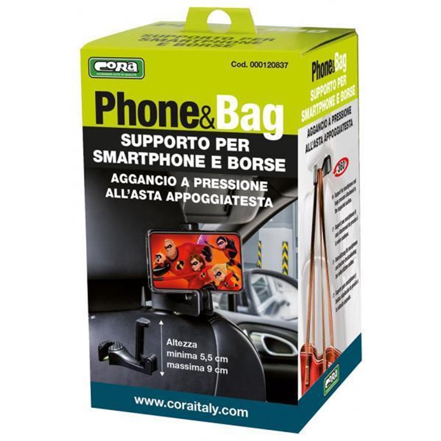 Supporto da sedile per smartphone e borse