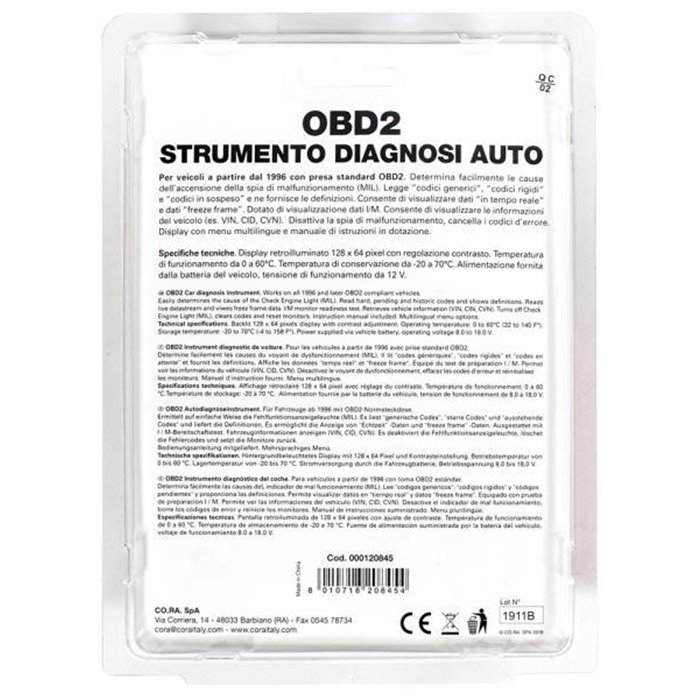 Strumento diagnosi auto ODB2