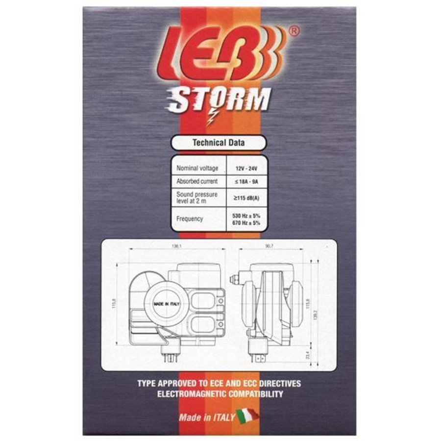 Tromba elettropneumatica bitonale 12V