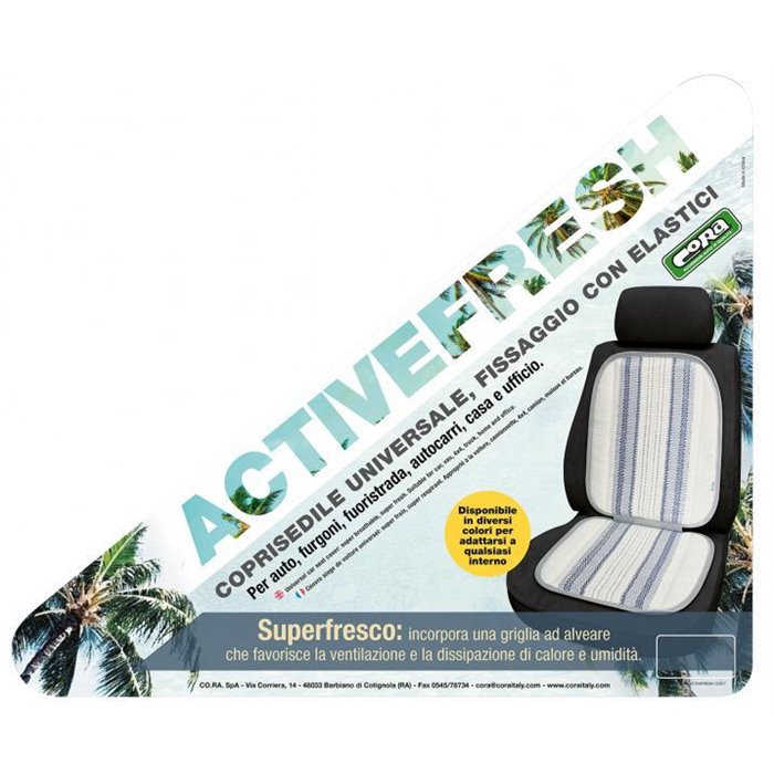 Coprisedile anteriore universale Active Fresh rigato scuro