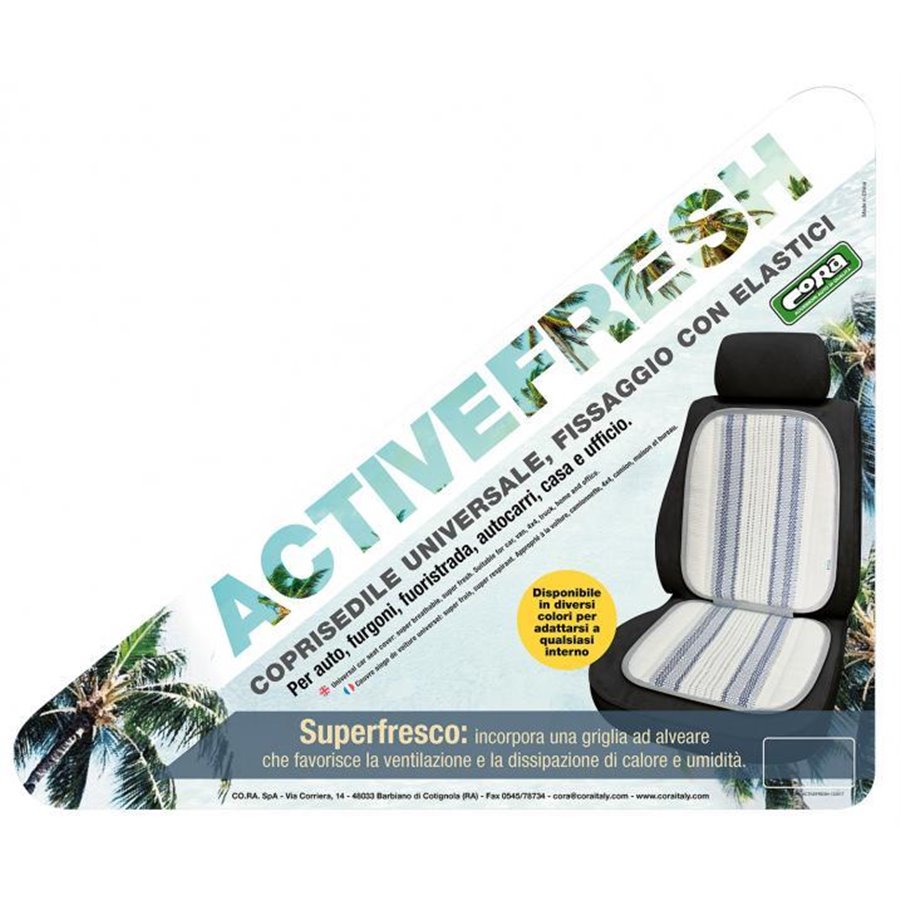 Coprisedile anteriore universale Active Fresh rigato chiaro