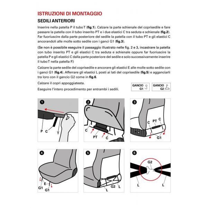 Coprisedili anteriori Espresso Deluxe tg. piccola tess. cotone trapuntato avio