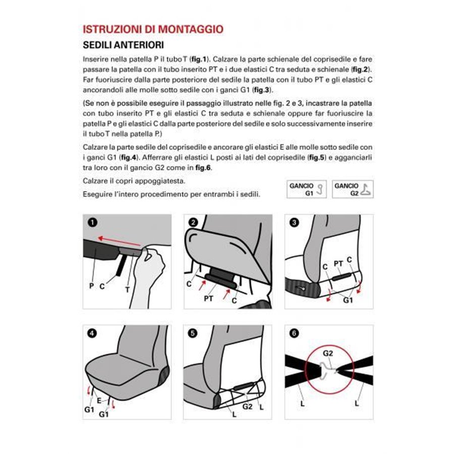 Coprisedili anteriori Espresso Deluxe tg. media tess. cotone trapuntato avio