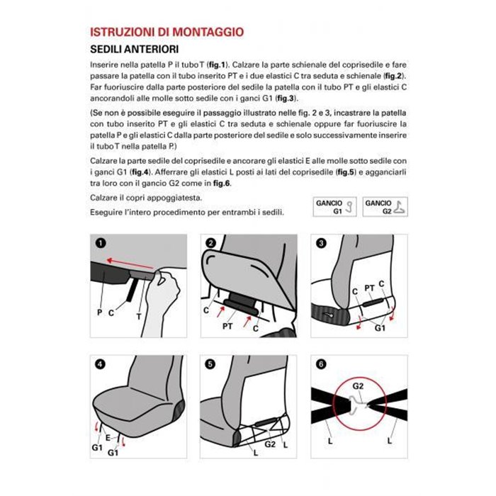 Coprisedili anteriori Espresso Deluxe tg. media tess. cotone trapuntato avio