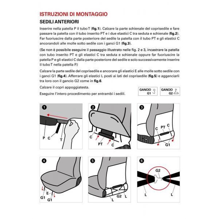 Coprisedili anteriori Espresso Deluxe tg. media tess. cotone trapuntato antracite