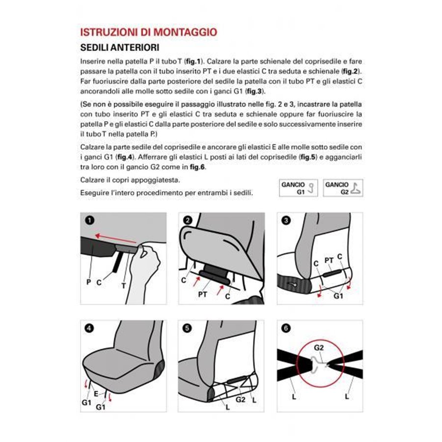 Coprisedili anteriori Espresso Deluxe tg. grande tess. cotone trapuntato nero