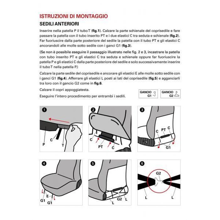 Coprisedili anteriori Espresso Restyle tg. speciale tess. misto cotone trapuntato avio/nero