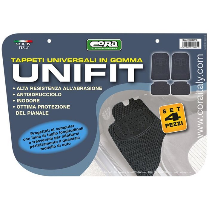 Set 4 tappeti gomma universali Unifit