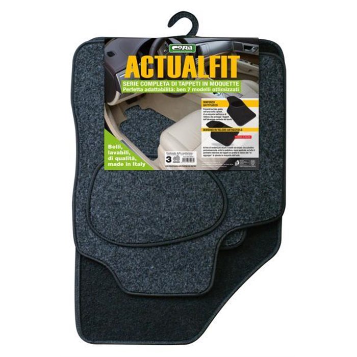 Set 4 tappeti moquette Actualfit grigio mod. 3