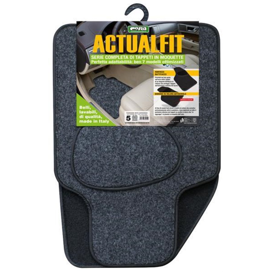 Set 4 tappeti moquette Actualfit grigio mod. 5