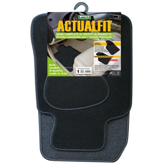 Set 4 tappeti moquette Actualfit nero mod. 1