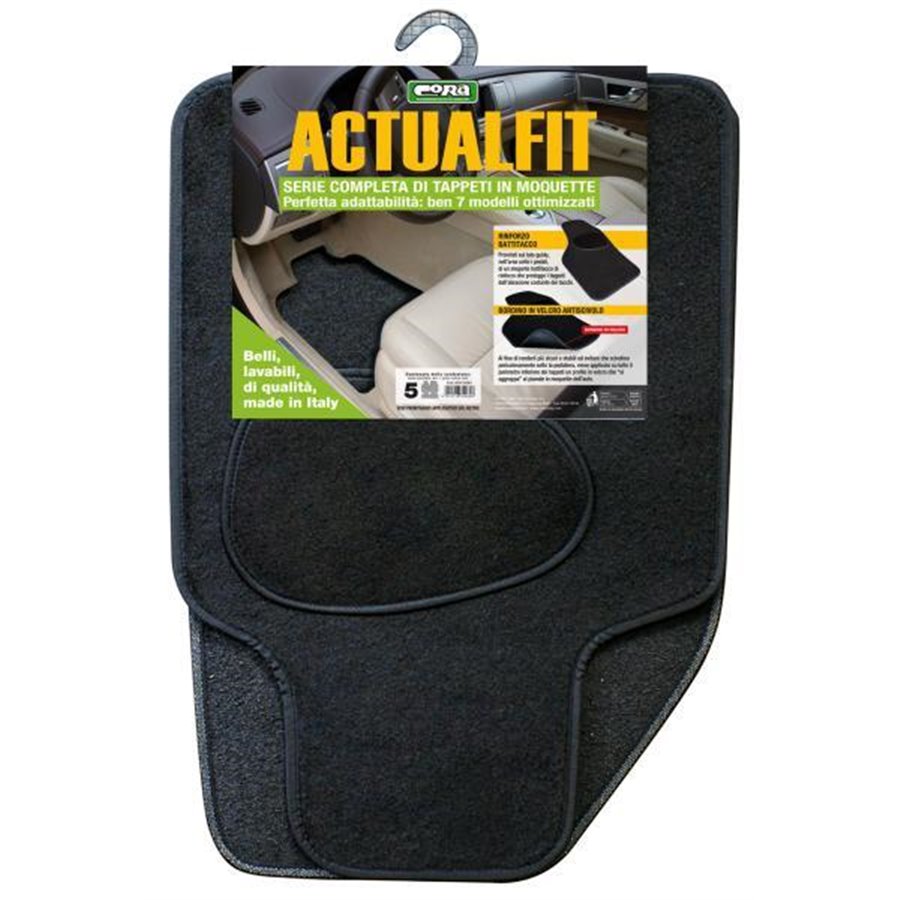 Set 4 tappeti moquette Actualfit nero mod. 5