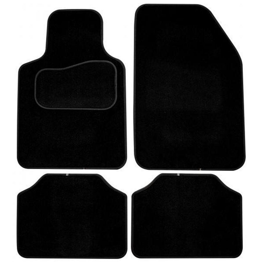 Set 4 tappeti moquette Platinum Velour nero mod. 5