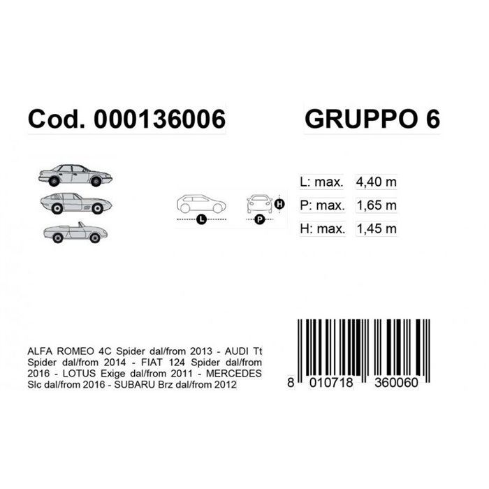 Copriauto Gabardine Car mod. 6