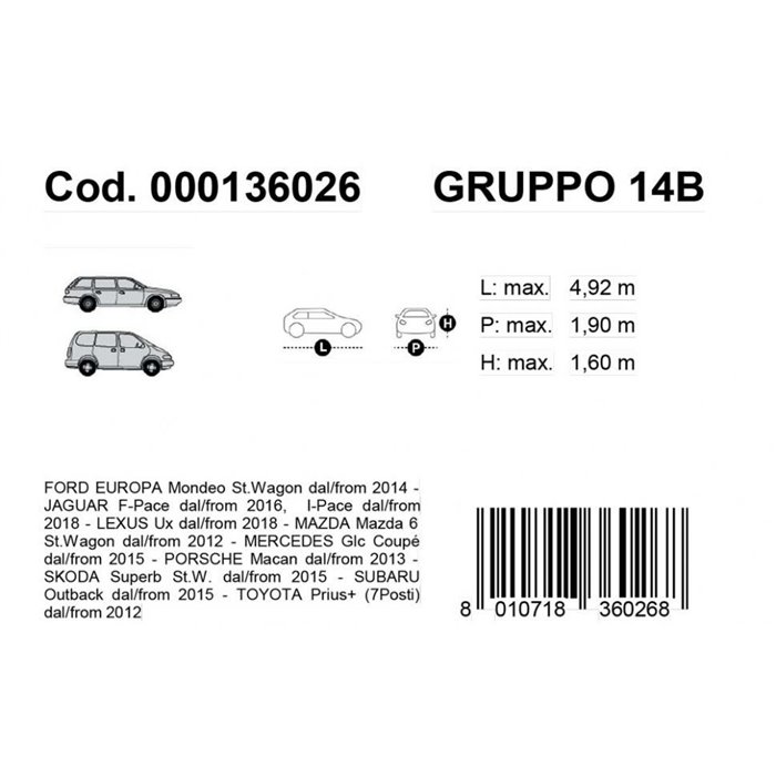 Copriauto Gabardine Car mod. 14/B