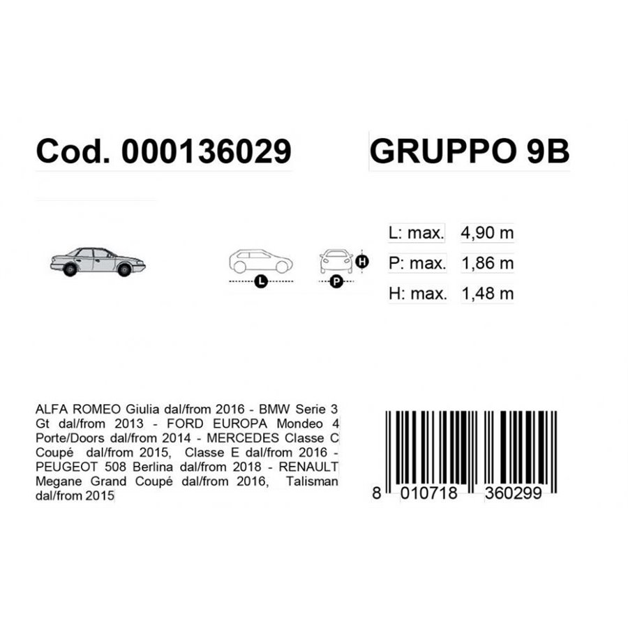 Copriauto Gabardine Car mod. 9/B