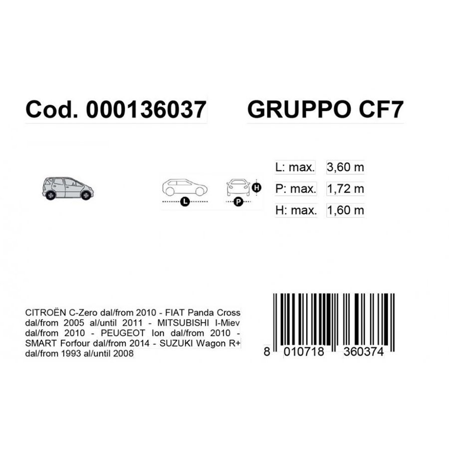 Copriauto Gabardine Car mod. VAN 7