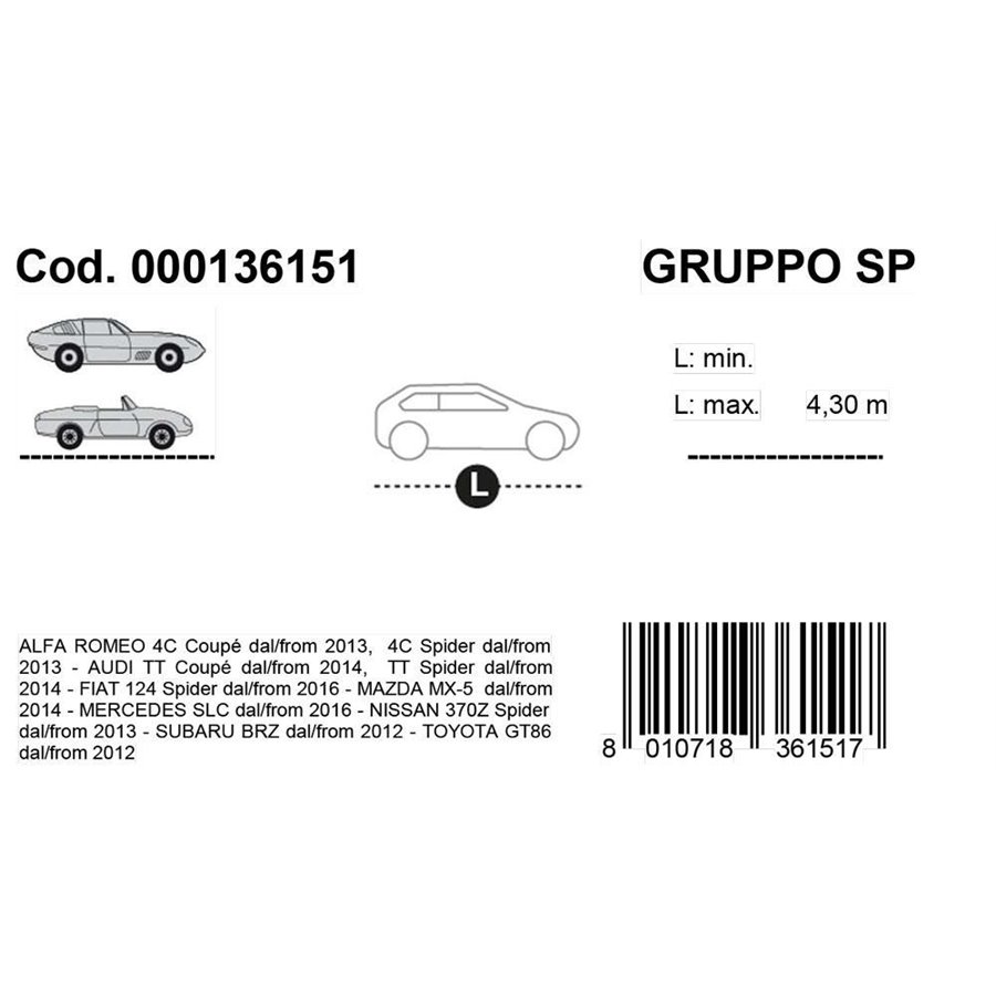 Mezzo copriauto Demicover mod. SP