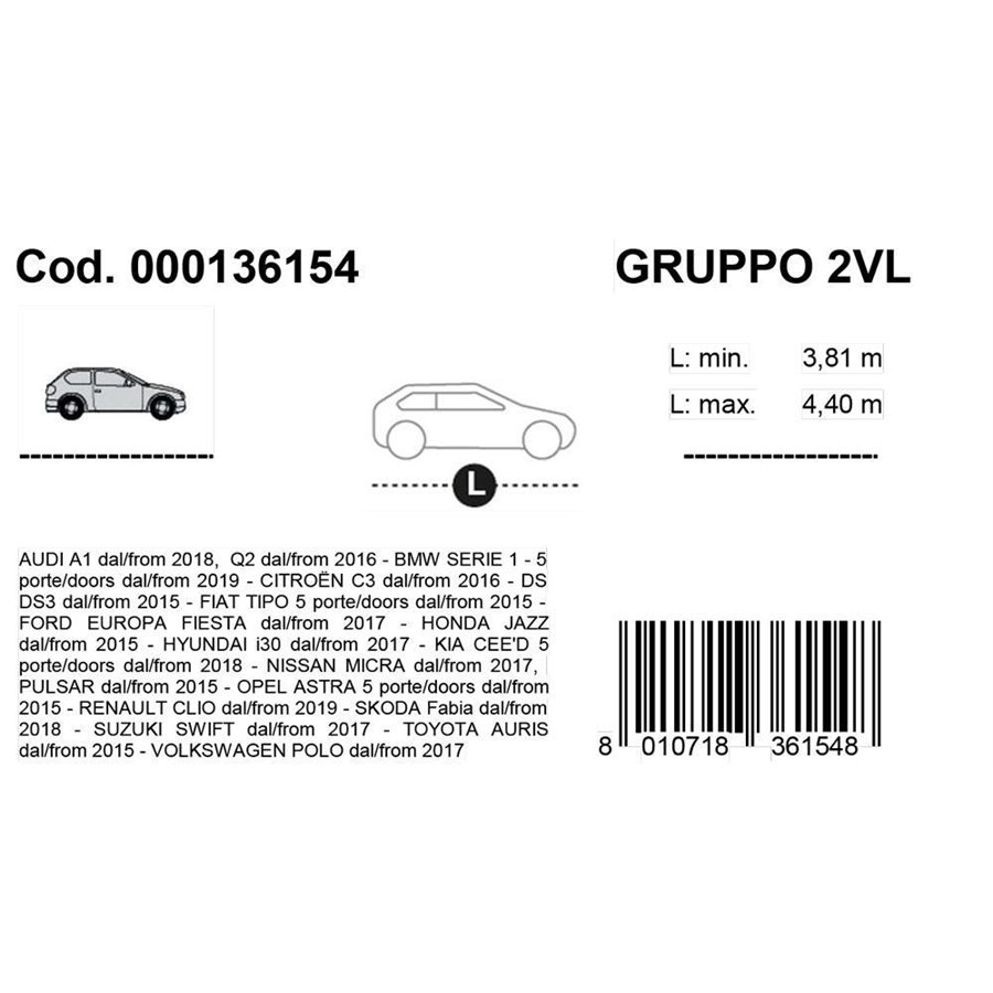 Mezzo copriauto Demicover mod. 2VL