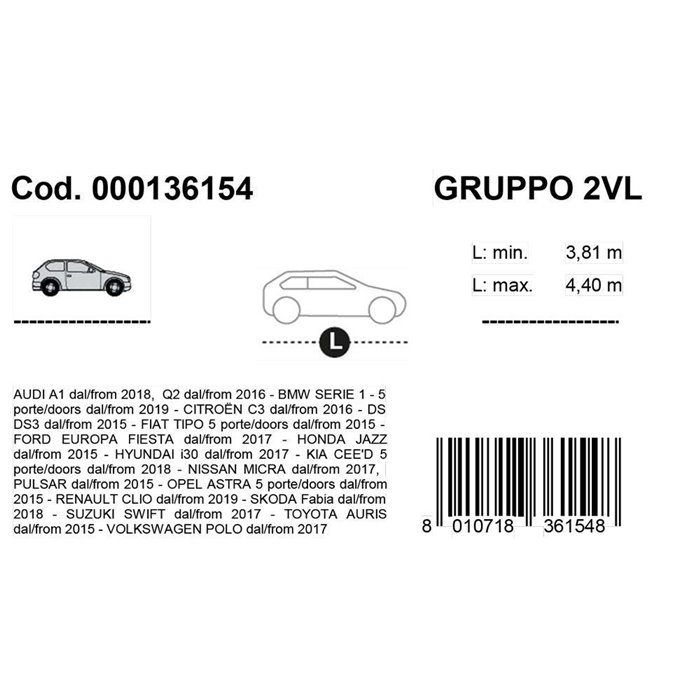 Mezzo copriauto Demicover mod. 2VL