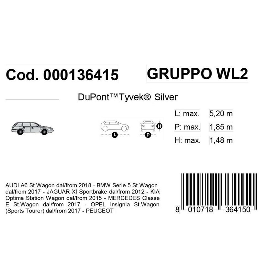 Copriauto Topcover Silver mod. WL2