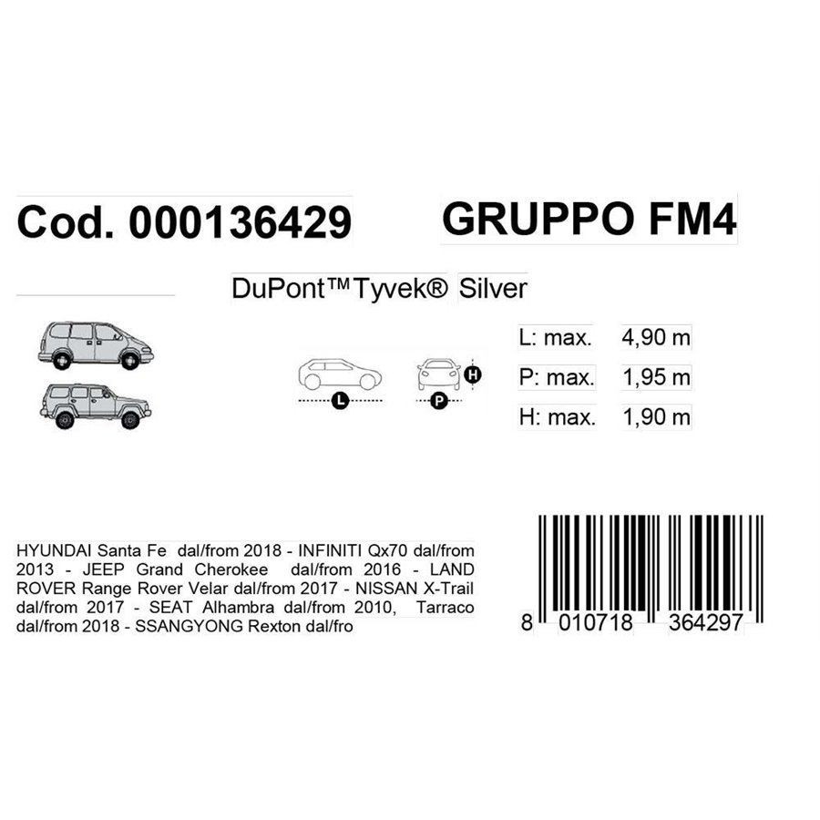 Copriauto Topcover Silver mod. FM4