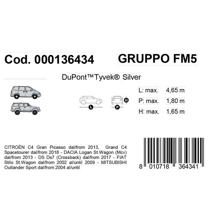 Copriauto Topcover Silver mod. FM5