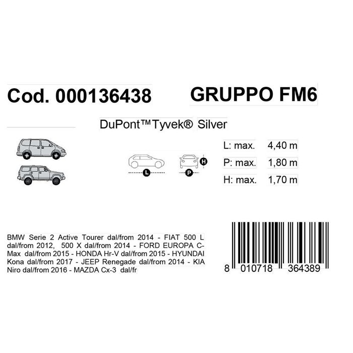 Copriauto Topcover Silver mod. FM6