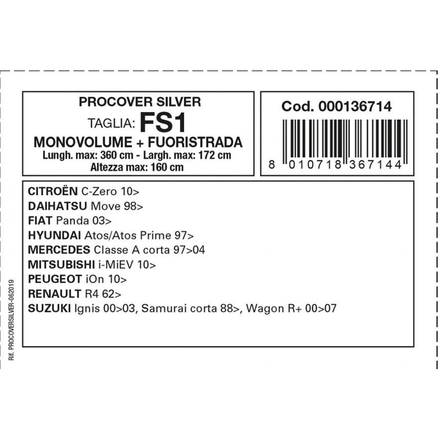 Copriauto Procover Silver mod. FS1