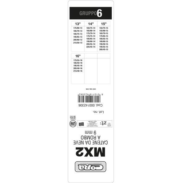 Catene neve automatiche MX2 9 mm gruppo 6