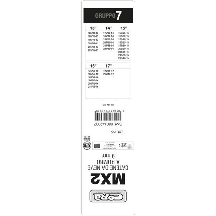 Catene neve automatiche MX2 9 mm gruppo 7