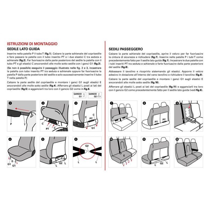 Coprisedili per furgoni tg. SP25 tess. cotone trapuntato antracite