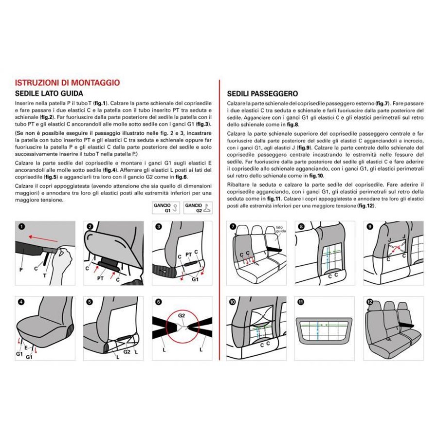 Coprisedili per furgoni tg. SP26 tess. poliestere nero