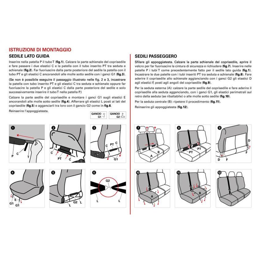 Coprisedili per furgoni tg. SP30 seduta divisa tess. poliestere nero