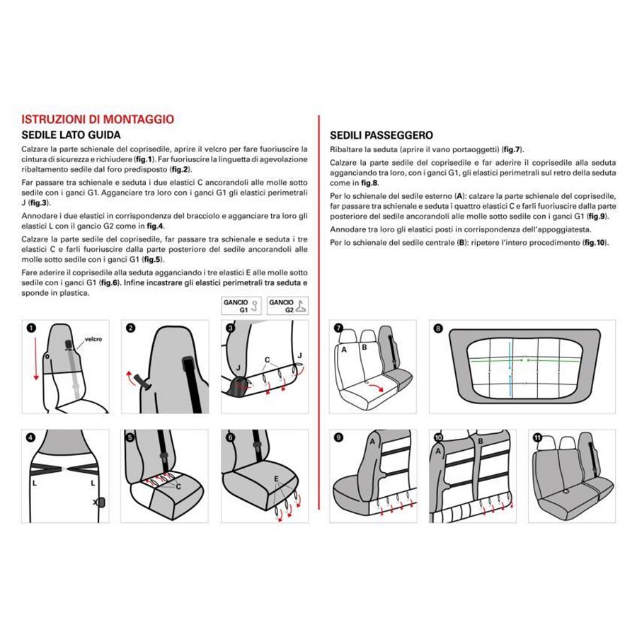 Coprisedili per camion tg. SP70 tess. cotone trapuntato antracite