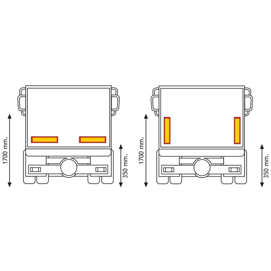 Pannelli riflettenti e fluorescenti per rimorchi 565x196x0,8 mm