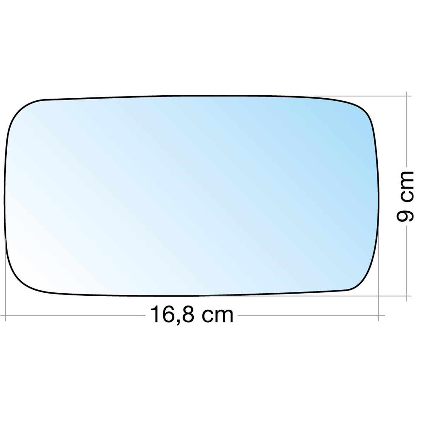 SPECCHIO C/PIASTRA SX-DX AZZ. CURVO ALFA 145, 146