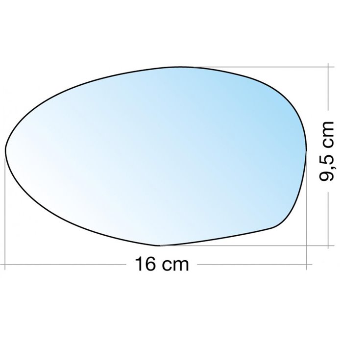 SPECCHIO C/PIASTRA SX CROM. CURVO TERM. ALFA 147/GT 09