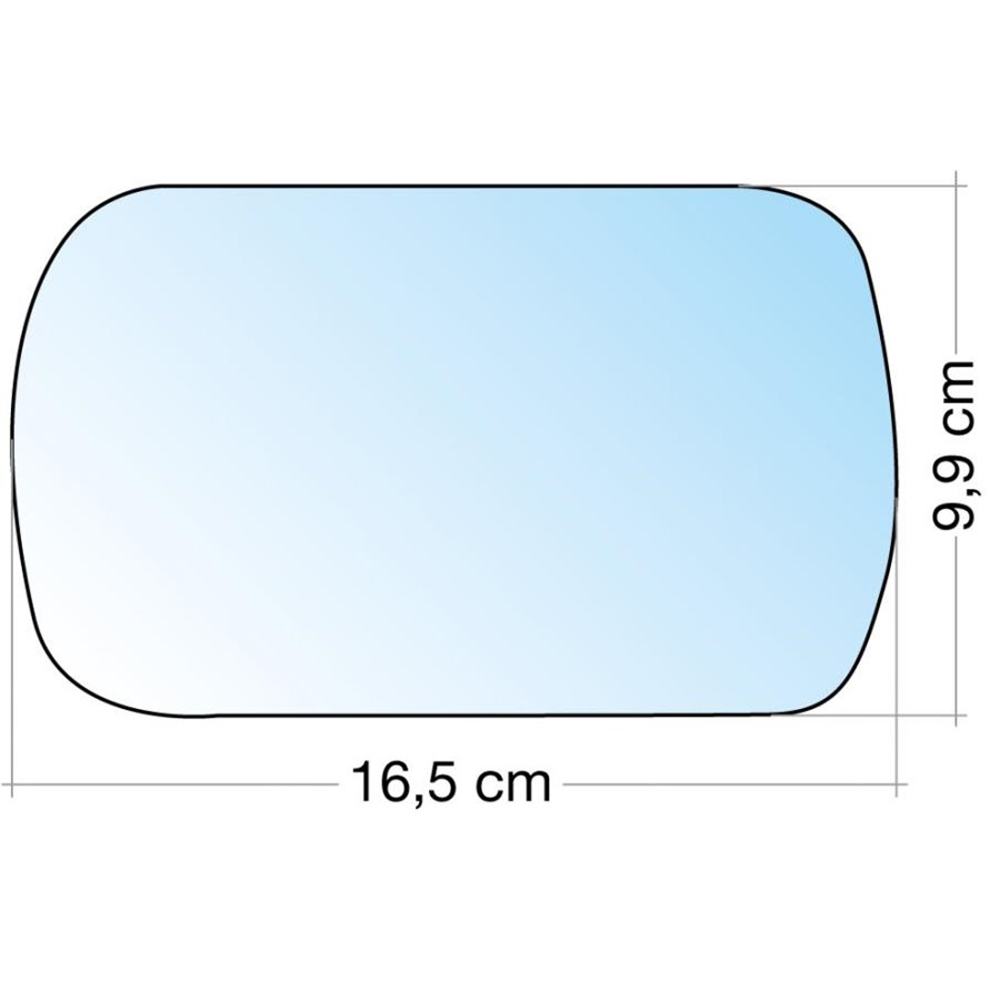 SPECCHIO C/PIASTRA SX AZZ. CURVO TERM. ALFA 164 SUPER