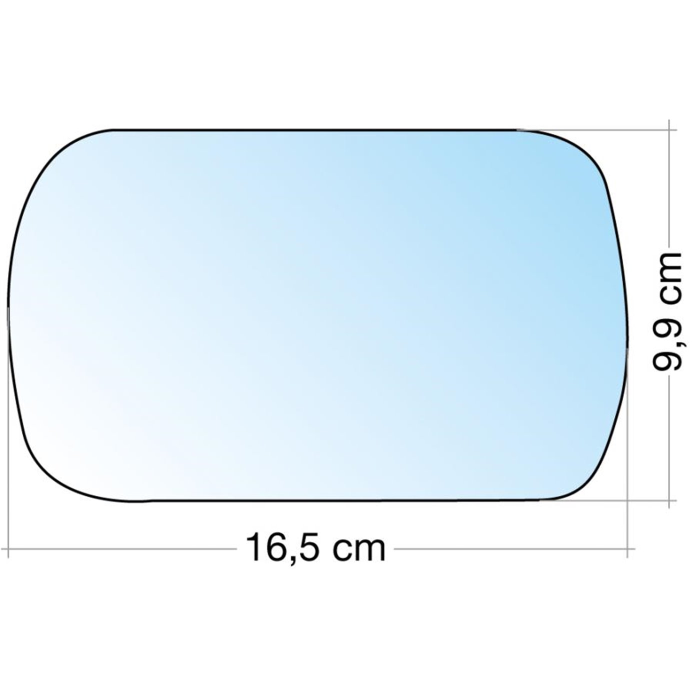 SPECCHIO C/PIASTRA SX AZZ. ASF. ALFA 164 SUPER