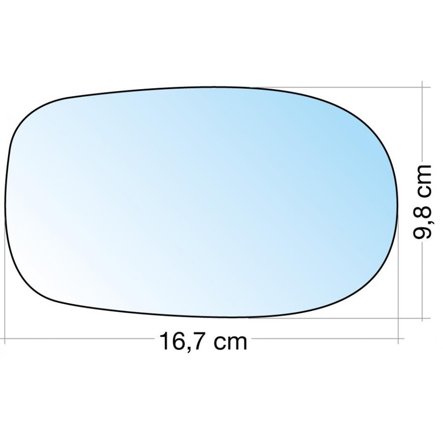 SPECCHIO C/PIASTRA SX AZZ. ASF. ALFA 166