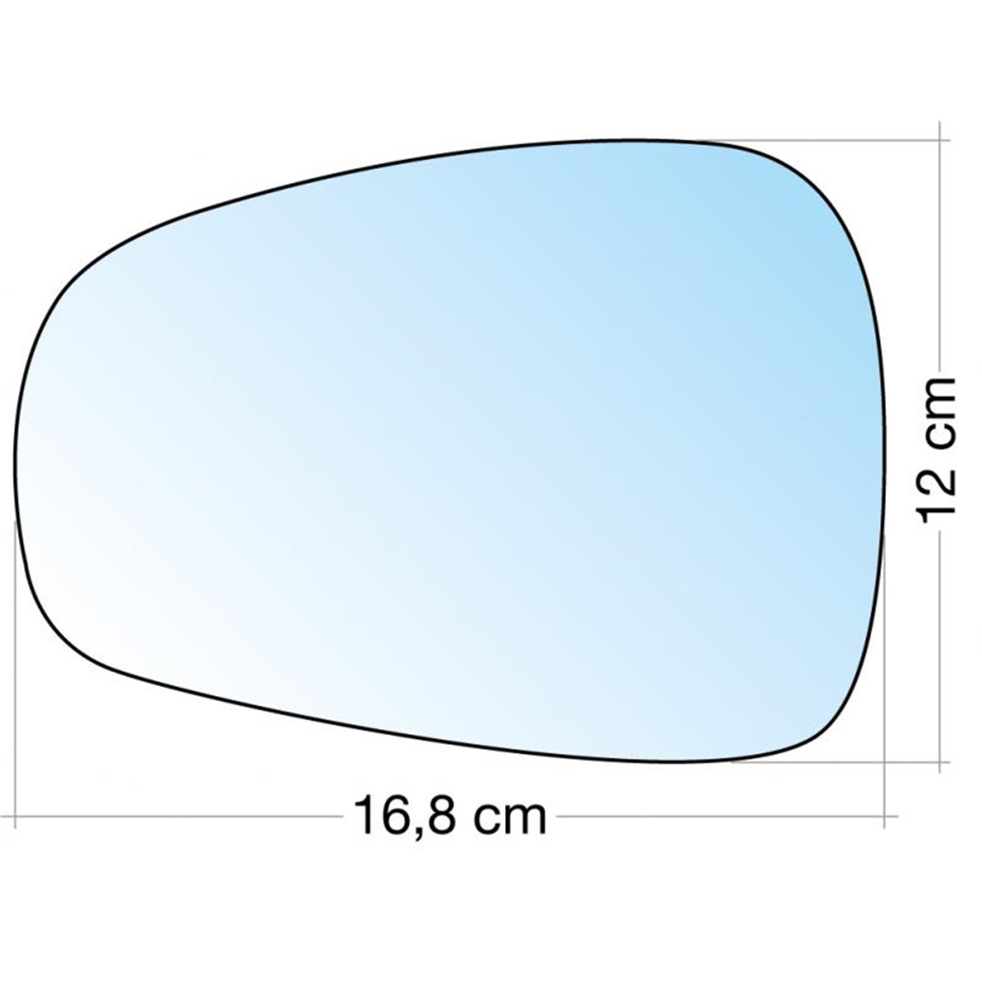 SPECCHIO C/PIASTRA SX AZZ. ASF. ALFA 159, GIULIETTA, MITO