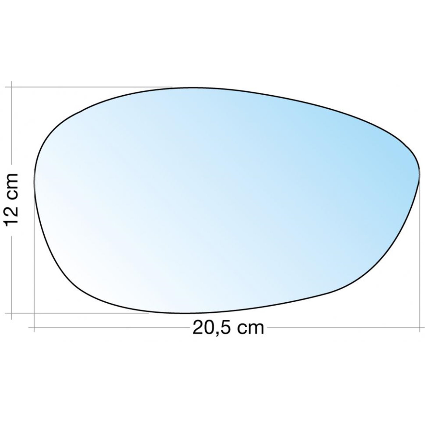 SPECCHIO C/PIASTRA DX AZZ. CURVO ALFA BRERA