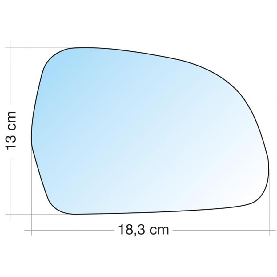 SPECCHIO C/PIASTRA DX CROM. CURVO TERM. AUDI A3/A4 08, A5 07, A6 09-SKODA OCTAVIA 08