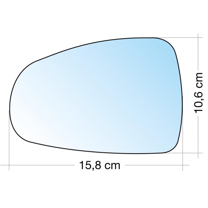 SPECCHIO C/PIASTRA SX CROM. CURVO AUDI A1 10