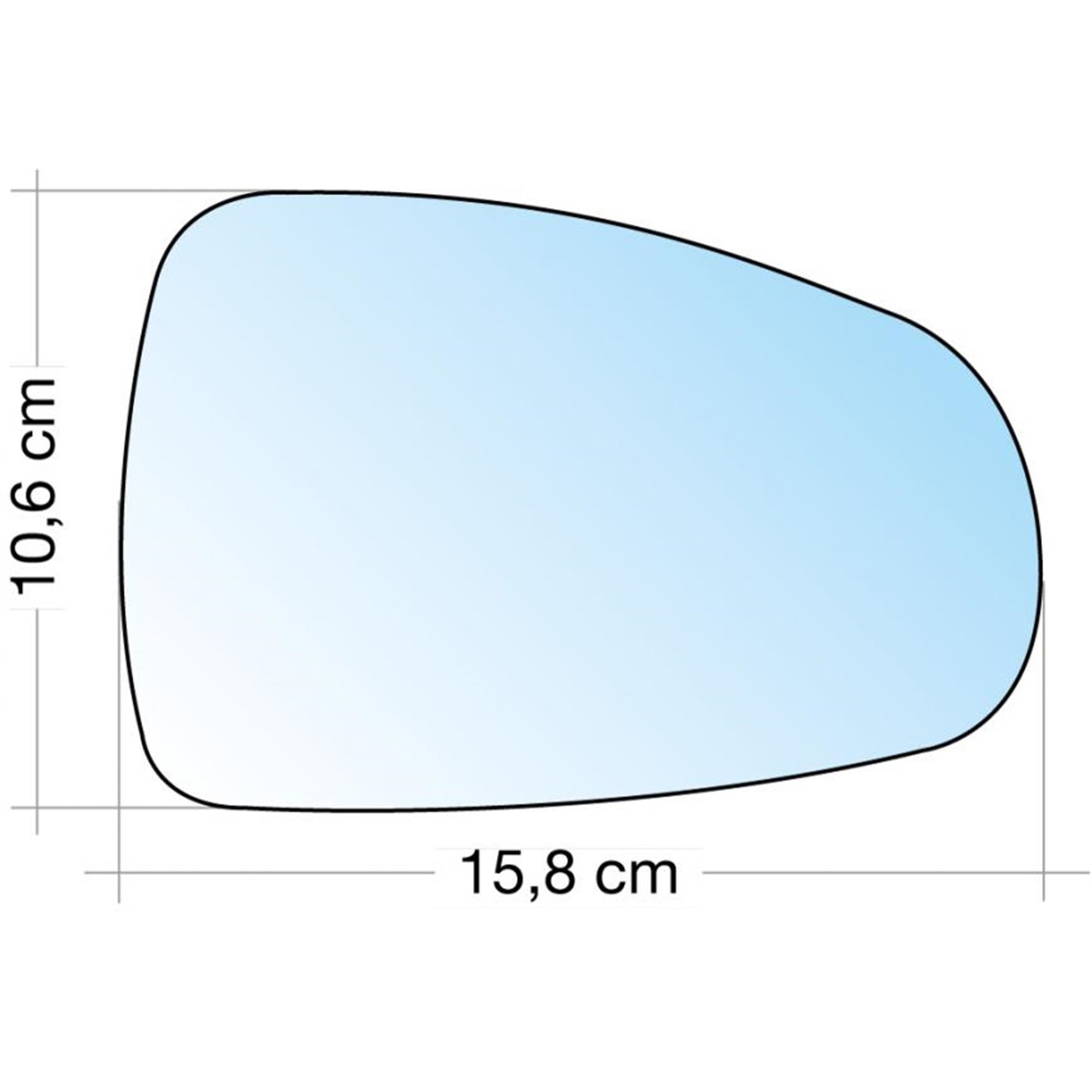 SPECCHIO C/PIASTRA DX CROM. CURVO TERM. AUDI A1