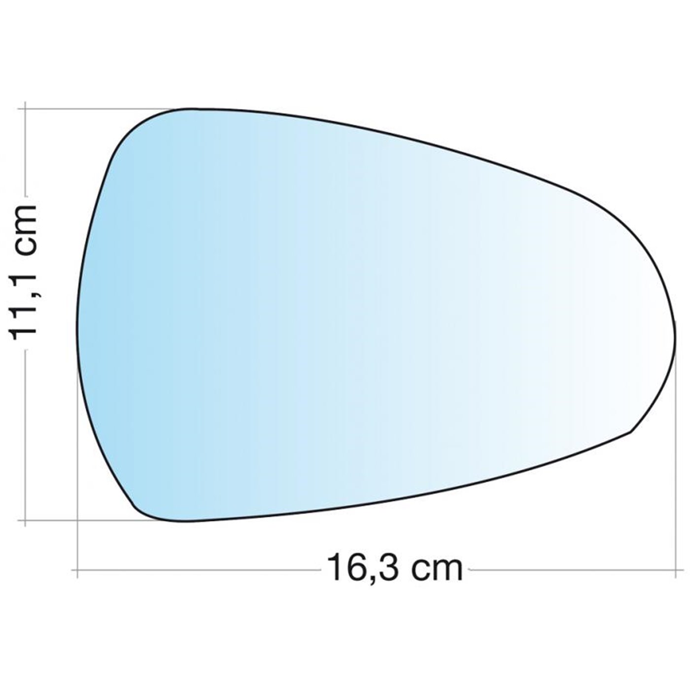 SPECCHIO C/PIASTRA DX CROM. CURVO AUDI A3 12