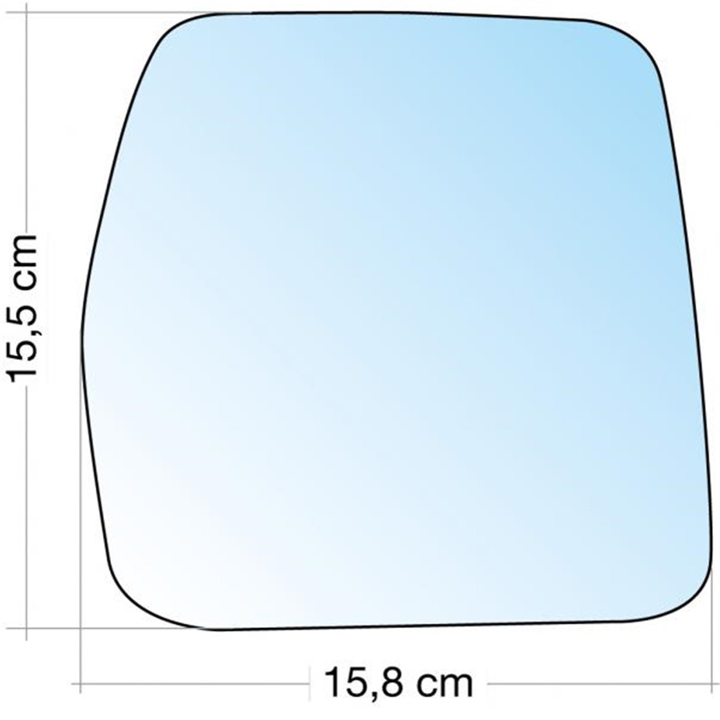 SPECCHIO C/PIASTRA DX CROM. CURVO TERM. CITROEN JUMPY 07-FIAT SCUDO 9607-PEUGEOT EXPERT 07 (COM.MECCANICO)